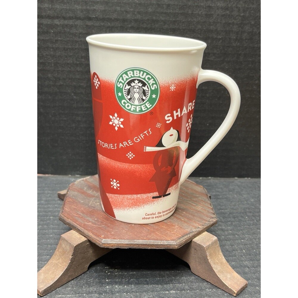 Starbucks Mug Holiday 2010 Tall Red 16 Oz Christmas Ceramic Coffee Tea Cup